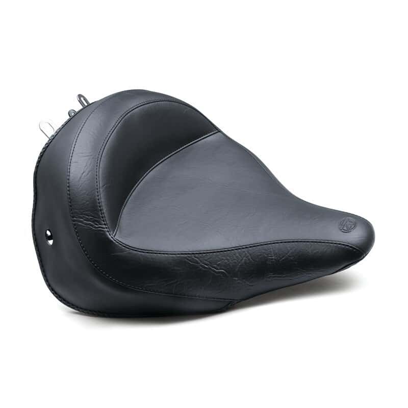 Mustang Motorcycle — Mustang 05-17 Harley Deluxe (With Standard Rack) Harley Wide Touring Solo Seat - Black - view 2