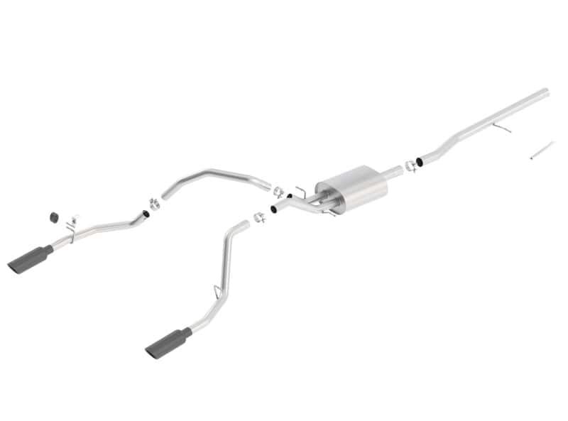 Borla — Borla 14 Silv/Sierra C/B Exhaust ATAK 1500 5.3L V8 AT/MT 2&4WD Ext Cab (78.7) WB - Black Chrome
Cat-Back System
ExhstSysKt - view 1