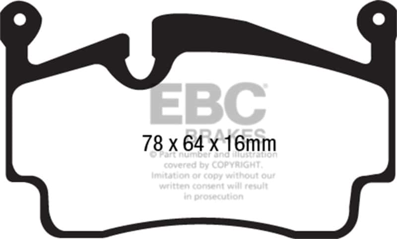 EBC — EBC 05-09 Porsche 911 (997) (Cast Iron Rotor only) 3.6 Carrera 2 Sport Bluestuff Rear Brake Pads
Disc Brake Pad - view 4