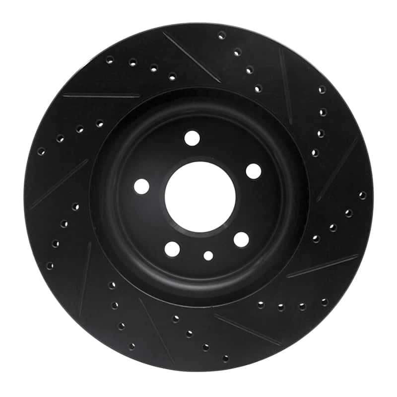 R1 Concepts — R1 11-19 Ford Flex Front Left Drilled & Slotted Black Brake Rotor
R1 Brake Rotor Drill - view 5