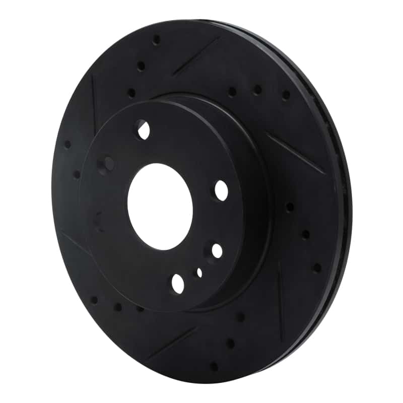 R1 Concepts — R1 94-97 Ford Aspire Front Left Drilled & Slotted Black Brake Rotor
R1 Brake Rotor Drill - view 2