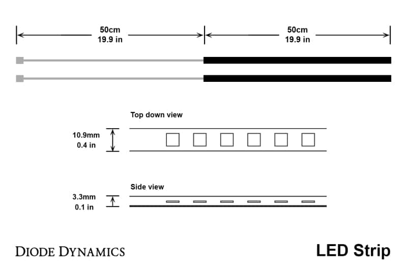 Diode Dynamics — Diode Dynamics LED Strip Lights - Cool - White 100cm Strip SMD100 WP - view 8