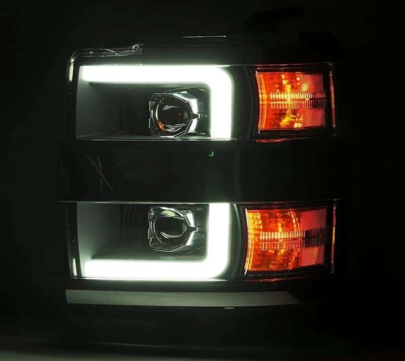 AlphaRex — AlphaRex 15-19 Chevy Silverado 2500/3500 LUXX-Series Proj. Headlights Chrome w/Actv SeqSig & DRL
Projector Headlights - view 3