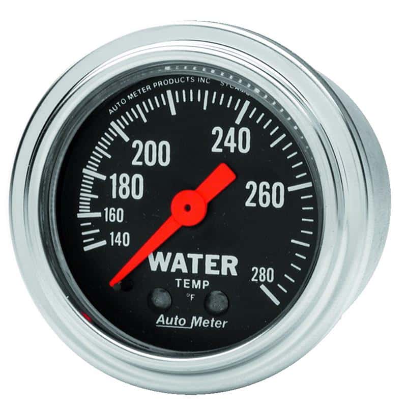 AutoMeter — Autometer Traditional Chrome Mechanical Water Temperature 2 1/16in 140-280 F Gauge
2" WATER TEMP, 140-2 - view 1