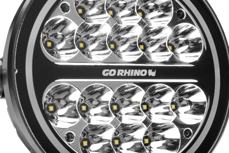Go Rhino — Go Rhino Xplor Blackout Series Round LED Spot Light Beam w/DRL (Surface/Thread Stud Mnt) 7in. - Blk
BLK-SpotLight W/ DRL - view 6