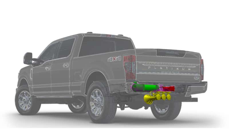 Kleinn Air Horns — Kleinn 17-22 Ford F-250/ F-350 Onboard Air System w/ Model 730 Horns Spare Tire Location
Bolt-On Train Horn - view 4