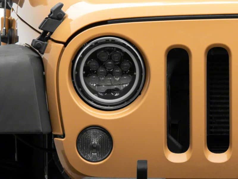 Raxiom — Raxiom 07-18 Jeep Wrangler JK Axial Spider LED Headlights w/Angel Eye Halo- Blk Housing (Clear Lens)
Headlights - view 11