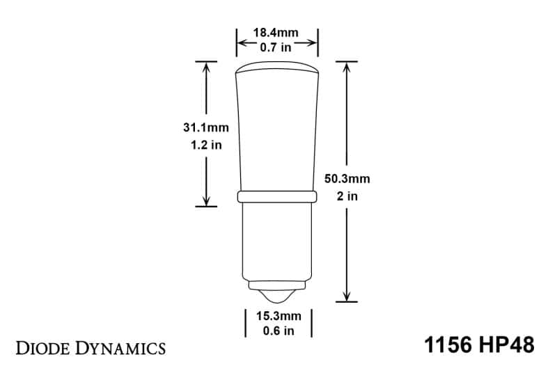 Diode Dynamics — Diode Dynamics 1156 LED Bulb HP48 LED - Amber (Single) - view 5
