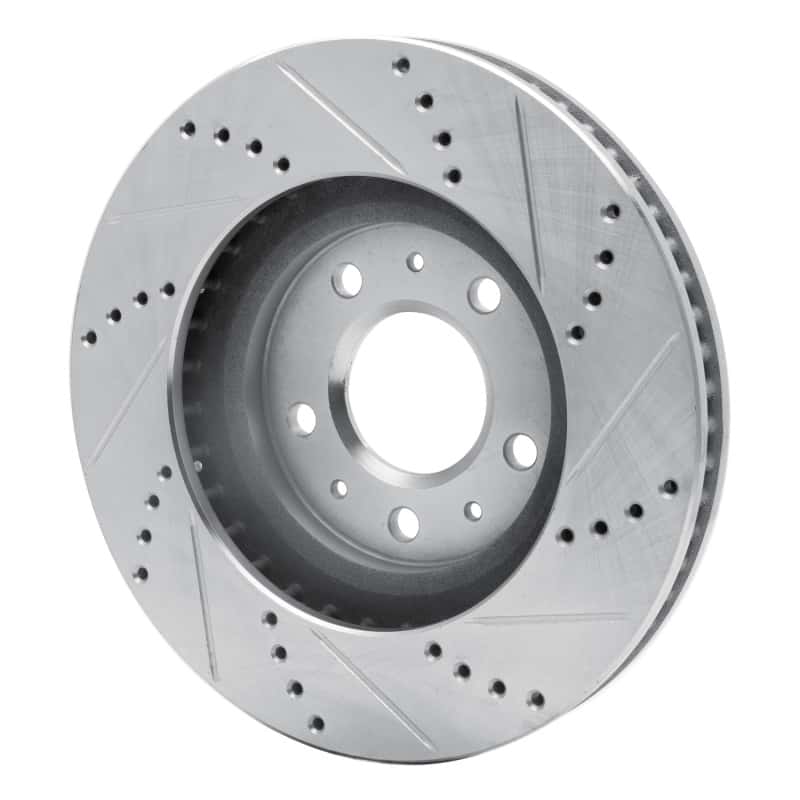 R1 Concepts — R1 03-07 Cadillac CTS Front Left Drilled & Slotted Silver Brake Rotor
R1 Brake Rotor Drill - view 4
