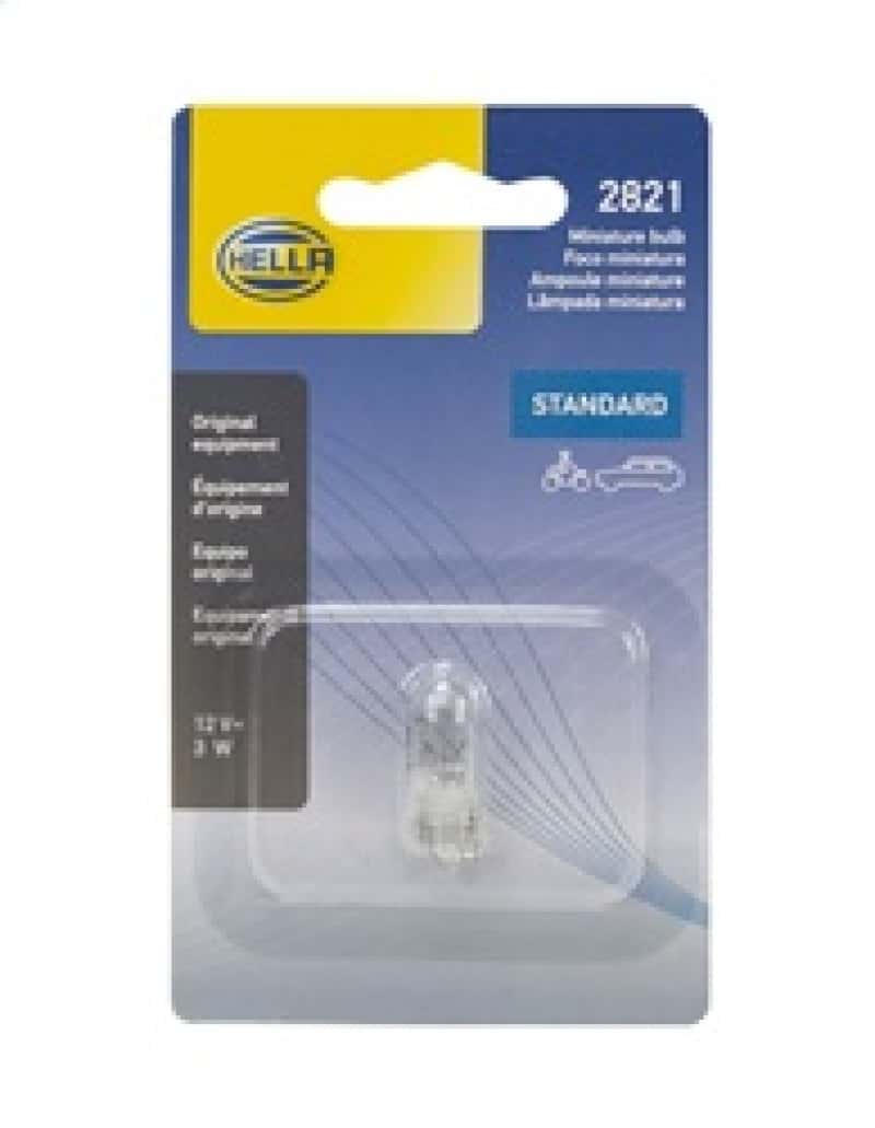 Hella — Hella Bulb 2821 12V 3W W2.1x9.5d T3.25 E1 SB
2821SB Incan Bulb - view 3