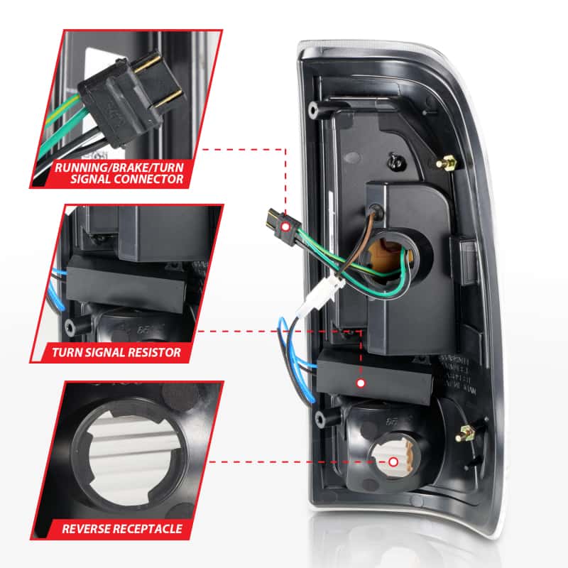 ANZO — ANZO 1997-2003 Ford F-150 LED Tail Lights w/ Light Bar Black Housing Smoke Lens
Tail Light Set - view 11