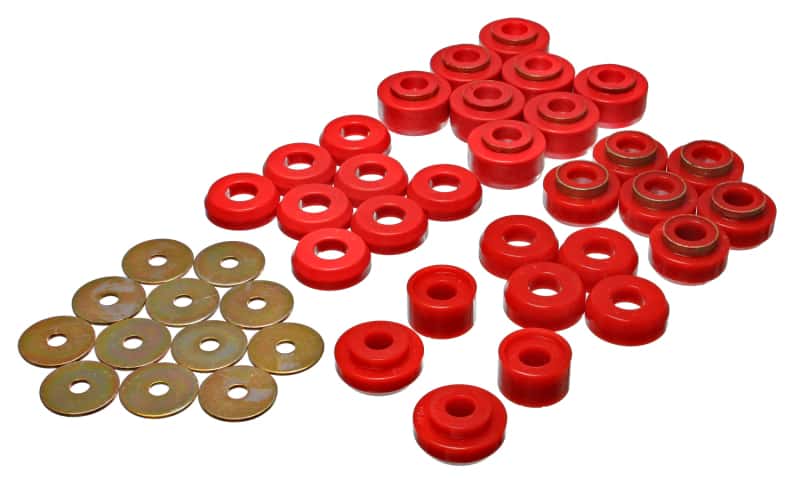 Energy Suspension — Energy Suspension Chevrolet 4 door Red Body Mounts (Recommended for Police/Taxi/Race)
BodyMntBshKt - view 5