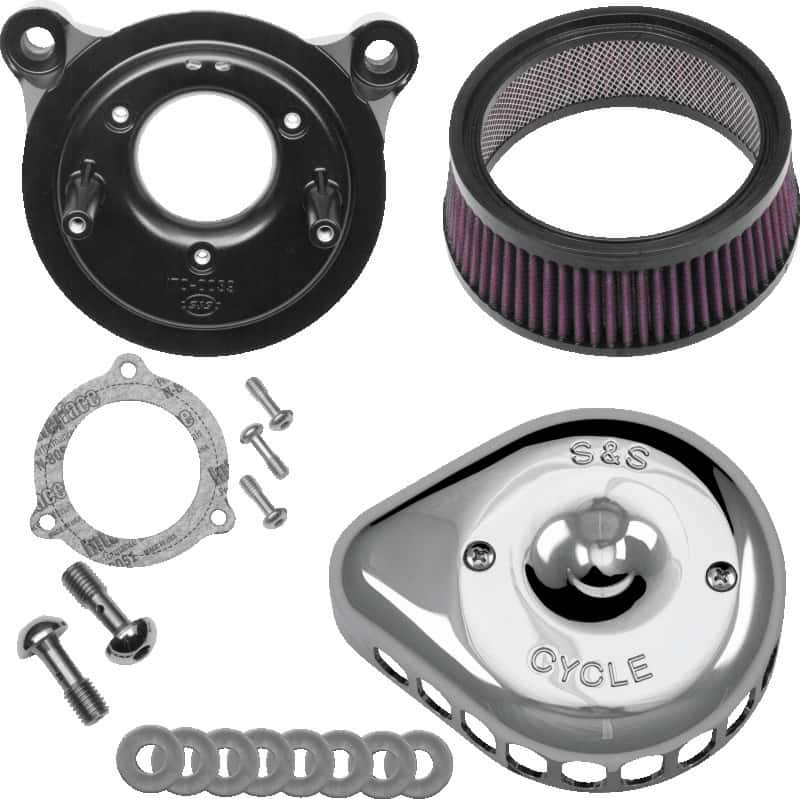 S&S Cycle — S&S Cycle 08-17 Touring/16-17 Softail Models Stealth Air Cleaner Kit w/ Chrome Mini Teardrop Cover - view 2
