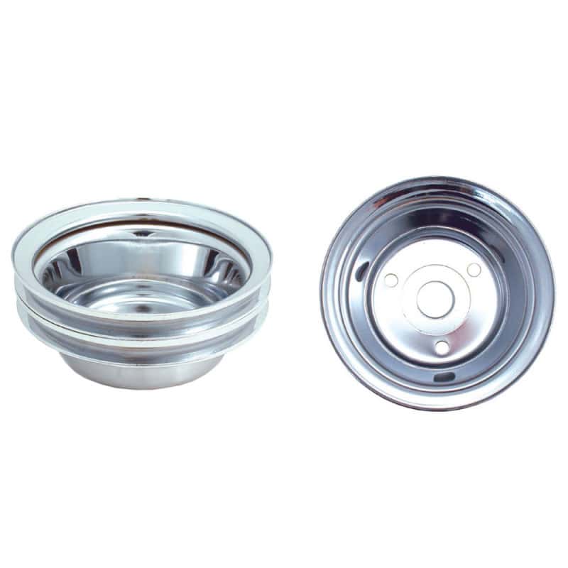 Spectre — Spectre SB Chevy (w/Long Water Pump) Double Lower Groove Crankshaft Pulley - Chrome - view 2