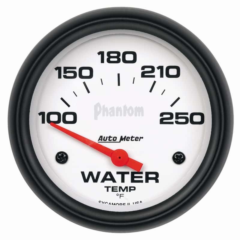 AutoMeter — Autometer Phantom 66mm 100-250 Deg F Short Sweep Electronic Water Temperature Gauge
2-5/8" WATER TEMP, 1 - view 1