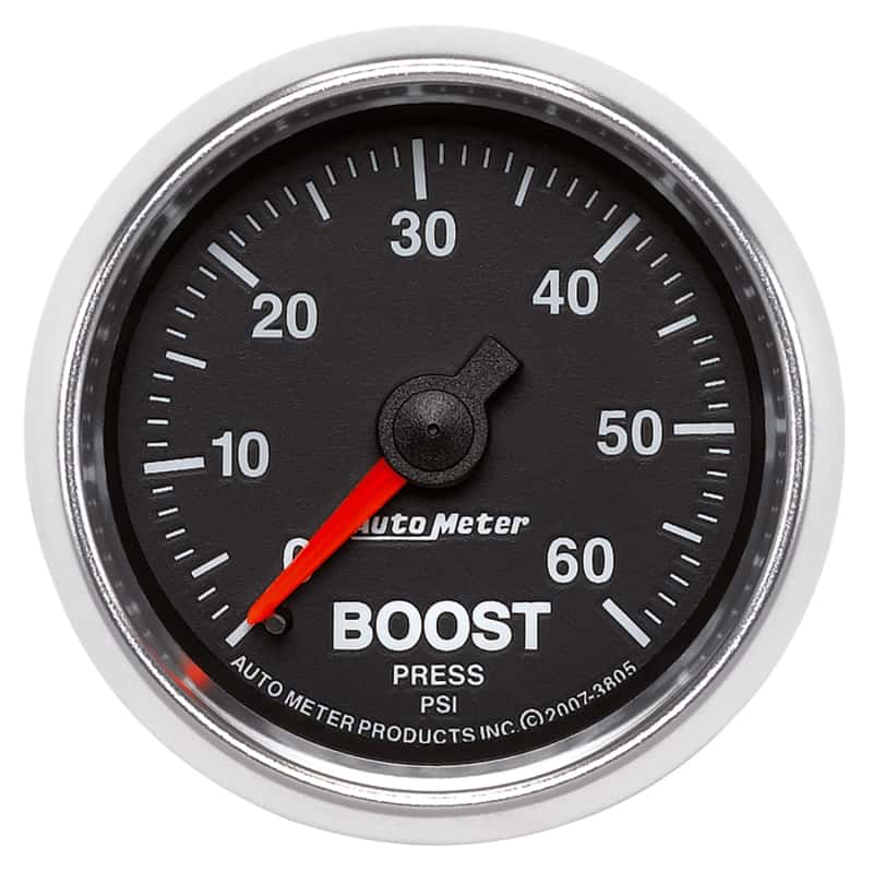 AutoMeter — Autometer GS 52mm 0-60 psi Mechanical Boost Gauge
2-1/16" BOOST, 0-60 - view 1