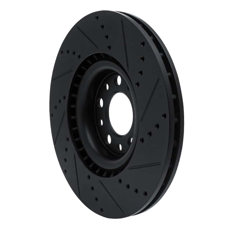 R1 Concepts — R1 2017-2025 Alfa Romeo Stelvio Front Left Drilled & Slotted Black Brake Rotor
R1 Brake Rotor Drill - view 4