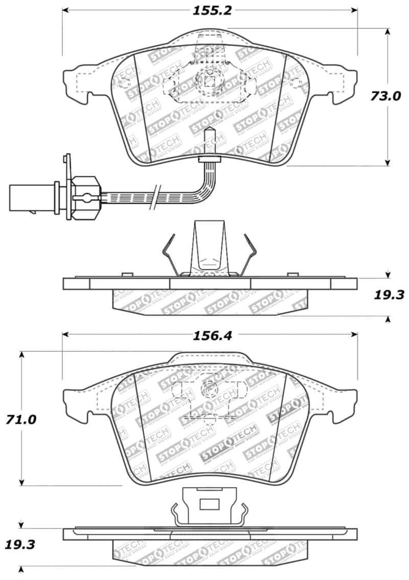 Stoptech — StopTech Performance 07-09 Mazda 3 Front Brake Pads
Sprt Brk Pad W/Hdwr - view 6