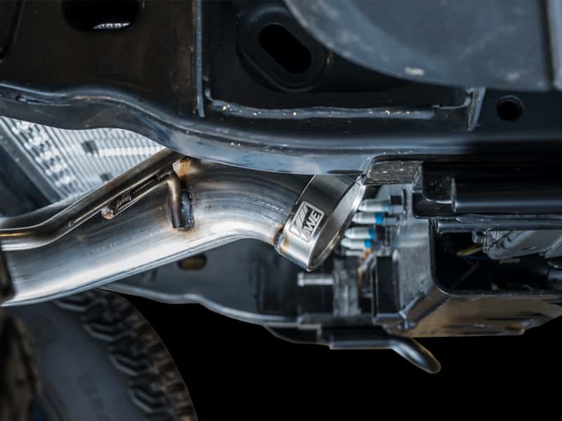 AWE Tuning — AWE Tuning 2021+ Ford Bronco 0FG Dual Rear Exit Exhaust w/Diamond Black Tips & Bash Guard
0FG Catback - view 4