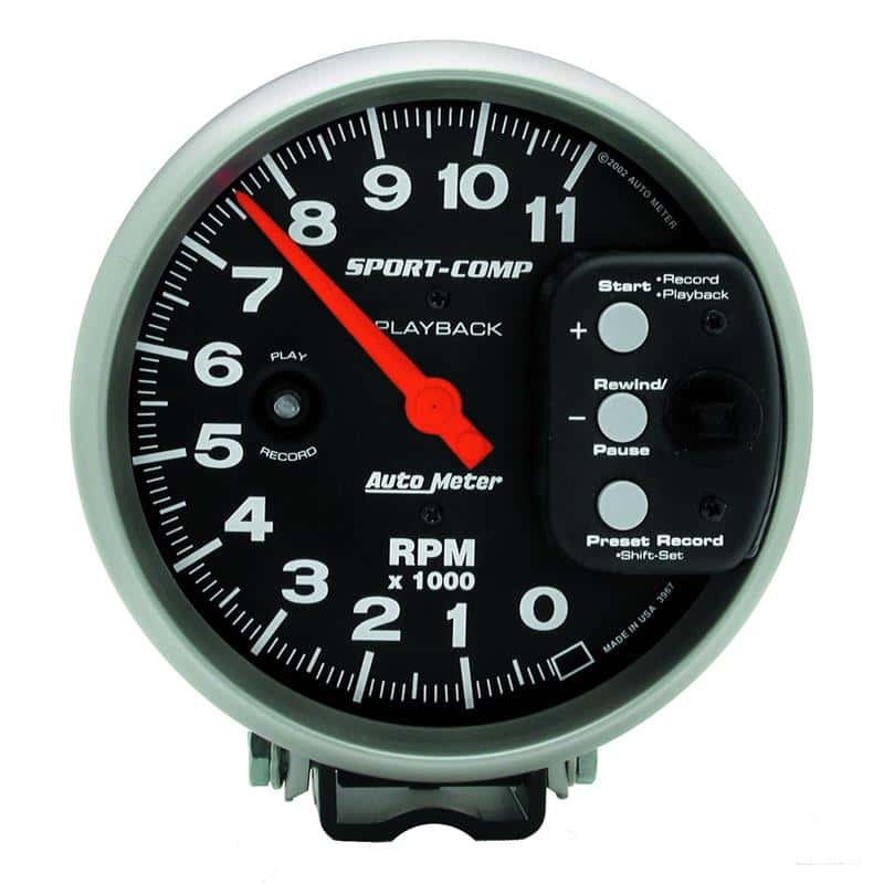 AutoMeter — Autometer Sport-Comp Tachometer 5in 11K RPM Pedestal with RPM playback
5" TACH, 11,000 RPM, - view 2