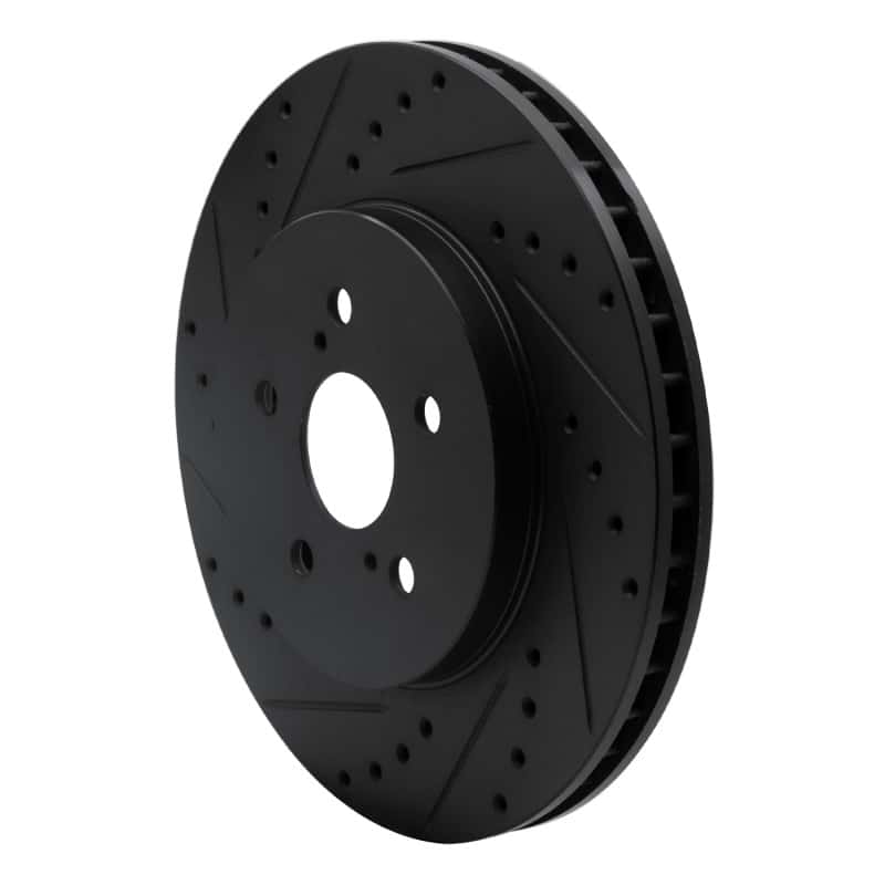 R1 Concepts — R1 04-09 Lexus RX350 Front Left Drilled & Slotted Black Brake Rotor
R1 Brake Rotor Drill - view 2