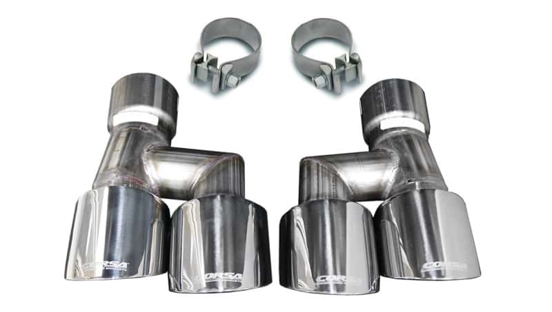 CORSA Performance — Corsa 18-23 4.0in Twin Tip Polished Pro-Series Tip Kit Fits No-Valve Mustang Exhaust Clamps Inc
Exhaust - view 2