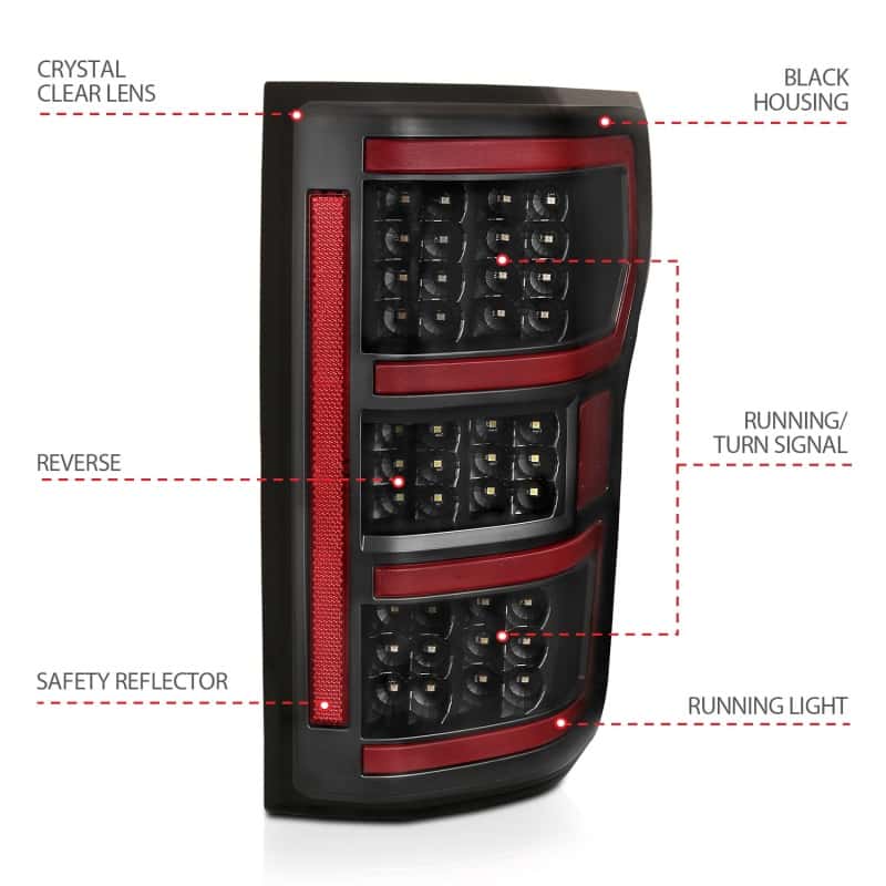 ANZO — ANZO 18-19 Ford F-150 LED Taillights Black
Tail Light Set
LED Taillights - view 5