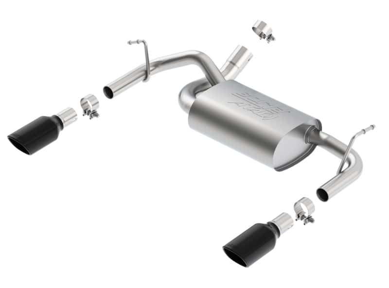 Borla — Borla 12-14 Jeep Wrangler JK 2/4Dr Rr Section ATAK Single Square Rlld Angle-Cut Black Chrome Exhaust
Axle-Back System
ExhstSysKt - view 3