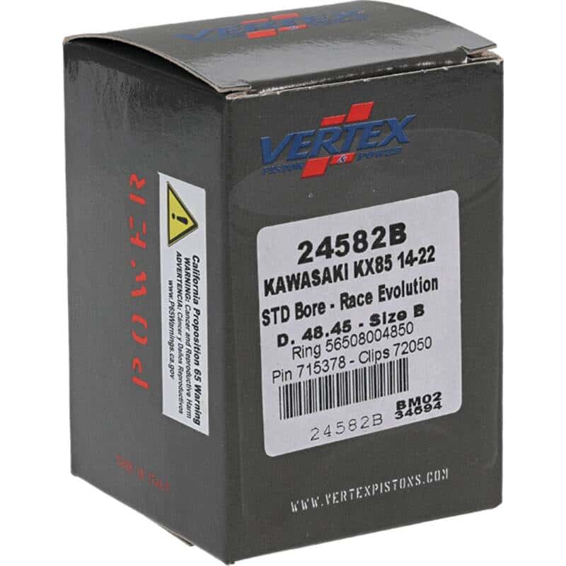 Vertex Pistons — Vertex Piston 14-24 Kawasaki KX 85 85cc Cast Race Evolution Piston Kit - view 5