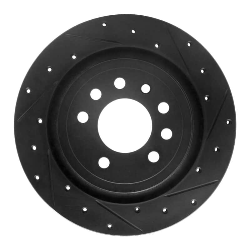 R1 Concepts — R1 08-11 Saab 9-3 Rear Right Drilled & Slotted Black Brake Rotor
R1 Brake Rotor Drill - view 1