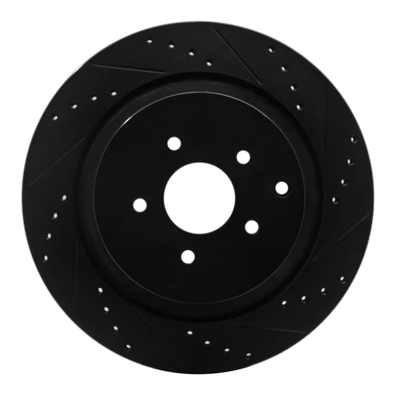 R1 Concepts — R1 09-24 Infiniti Q70L Rear Right Drilled & Slotted Black Brake Rotor
R1 Brake Rotor Drill - view 1