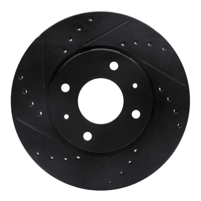 R1 Concepts — R1 00-04 Volvo S40 Front Left Drilled & Slotted Black Brake Rotor
R1 Brake Rotor Drill - view 1