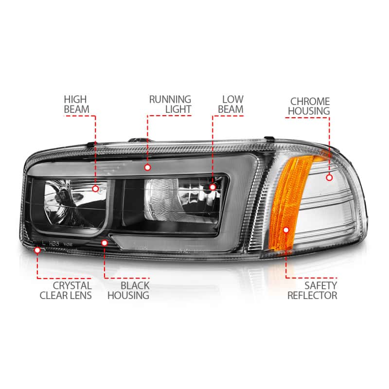 ANZO — ANZO 99-17 GMC Sierra/Denali Headlights Black Amber (w/C Light Bars)
Head Light Set
HdLtSet - view 7