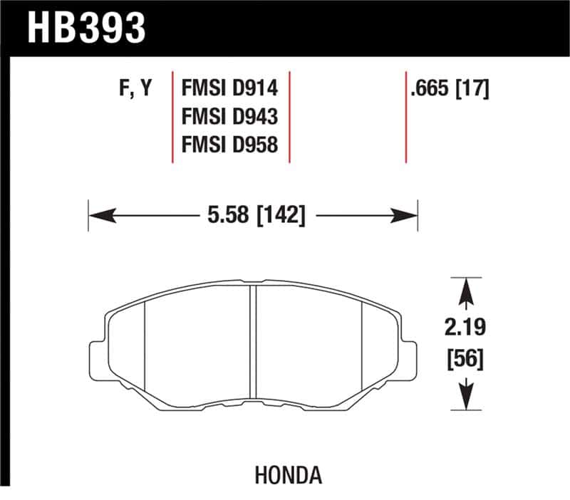 Hawk Performance — Hawk Acura/Honda HPS Street Front Brake Pads
Disc Brake Pad - view 1