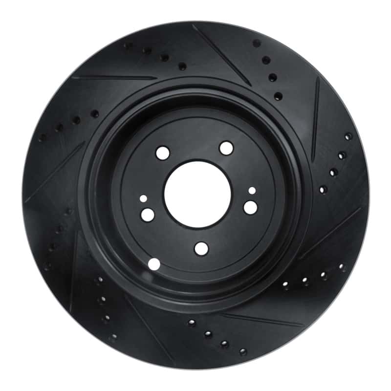 R1 Concepts — R1 18-25 Genesis G70 Rear Left Drilled & Slotted Black Brake Rotor
R1 Brake Rotor Drill - view 1
