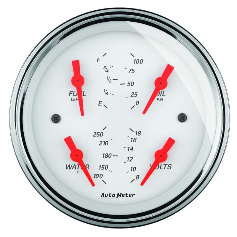 AutoMeter — Autometer Arctic White 5in Quad GA, Fuel Level, 0-90 OHM
GA 5" QUAD 0-90 AW - view 2
