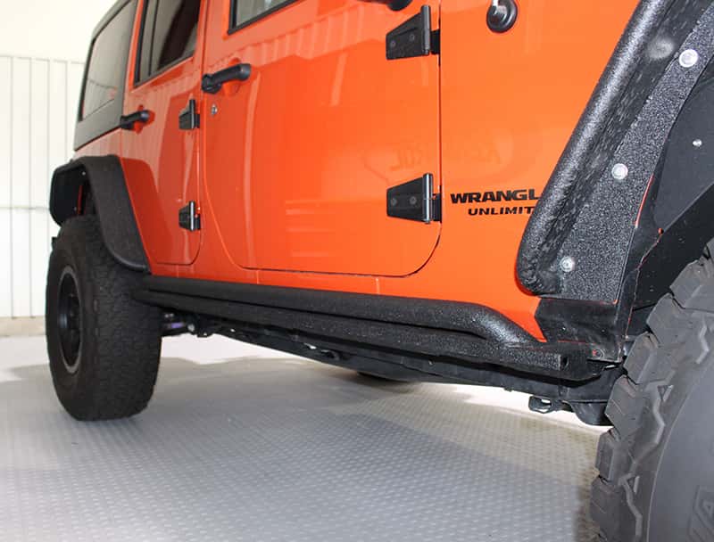Fishbone Offroad — Fishbone Offroad 07-18 Jeep Wrangler JK 4 Door Rubicon Steel Rock Slider - Black Textured Powdercoat - view 11