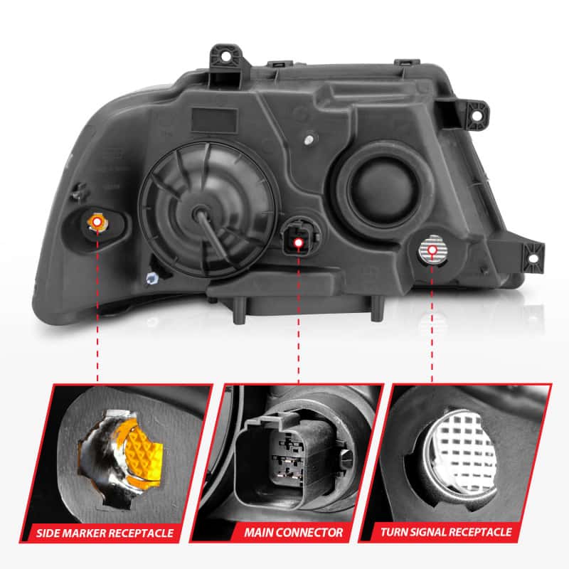 ANZO — ANZO 2003-2006 Lincoln Navigator Crystal Headlights Black
Head Light Set
HdLtSet - view 11