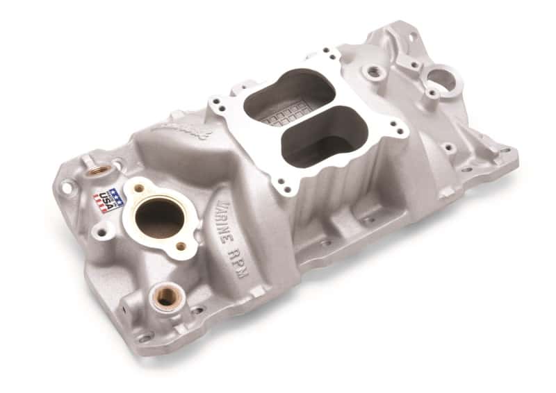 Edelbrock — Edelbrock Manifold SBC 23-Degree Marine RPM 1955-1986 w/ Brass
MANIFOLD - view 3