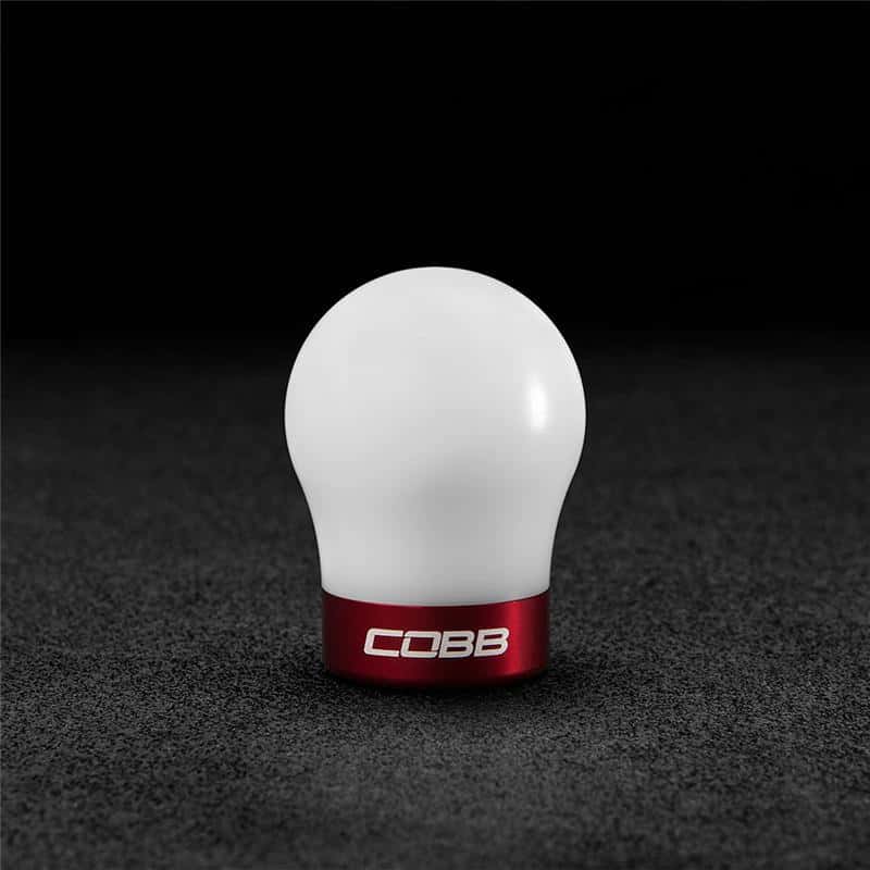 COBB — Cobb Ford 13-14 Focus ST/14-15 Fiesta ST White Shift Knob - Red Base - view 1