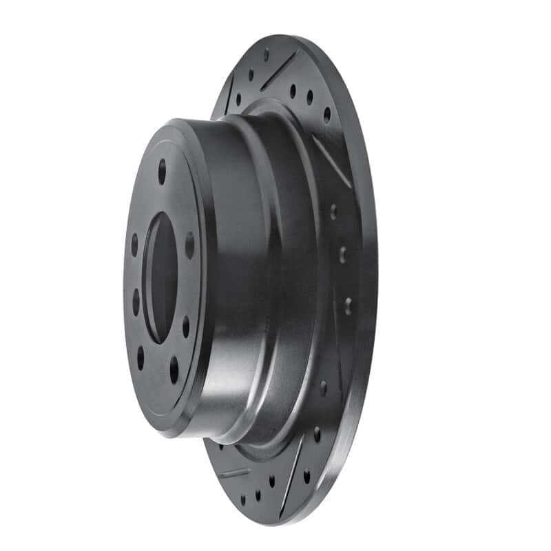R1 Concepts — R1 81-86 BMW 735I Rear Left Drilled & Slotted Black Brake Rotor
R1 Brake Rotor Drill - view 2