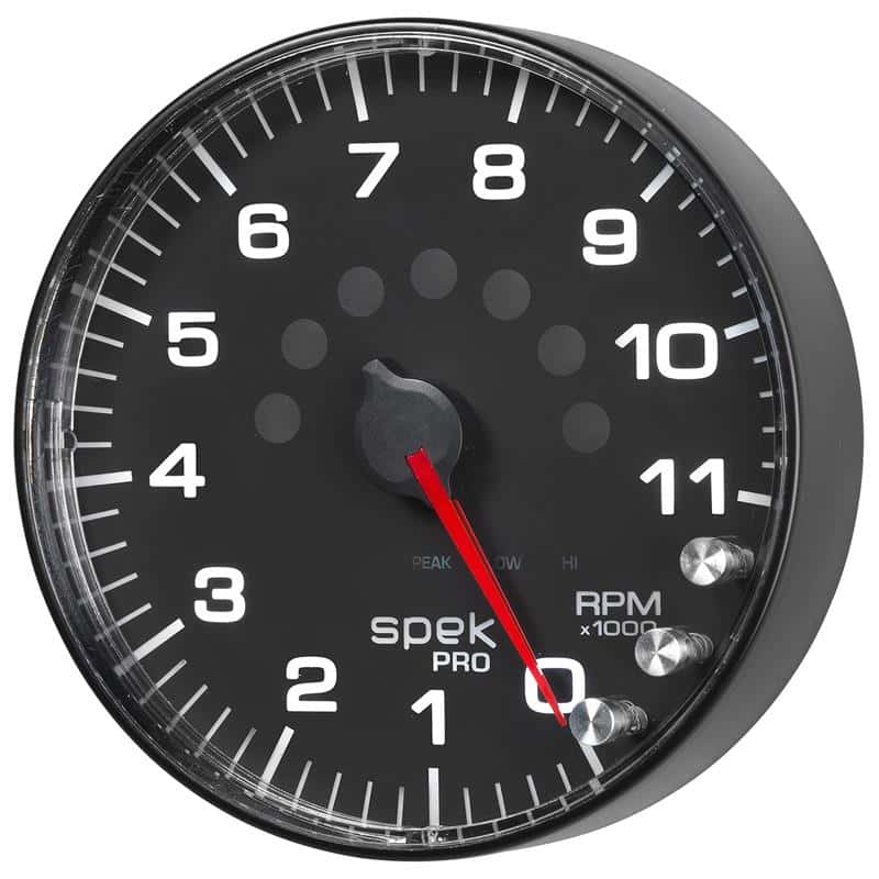 AutoMeter — Autometer Spek-Pro Gauge Tachometer 5in 11K Rpm W/Shift Light & Peak Mem Black/Black
GA 5" 11KRPM BFB SPK - view 5