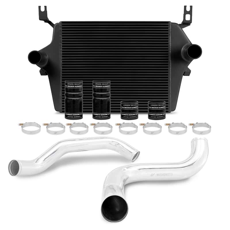 Mishimoto — Mishimoto 99-03 Ford 7.3L Powerstroke PSD Black Intercooler Kit w/ Polished Pipes - view 1
