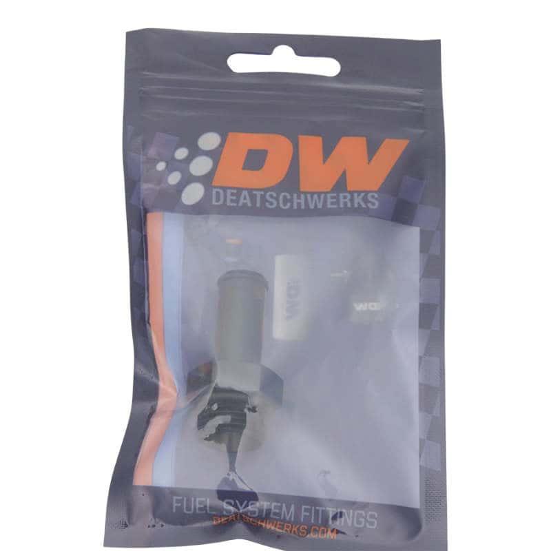 DeatschWerks — DeatschWerks 8AN ORB Male to 1/2in Male Barb Fitting (Incl O-Ring) - Anodized Matte Black
Lines & Fittings - view 2