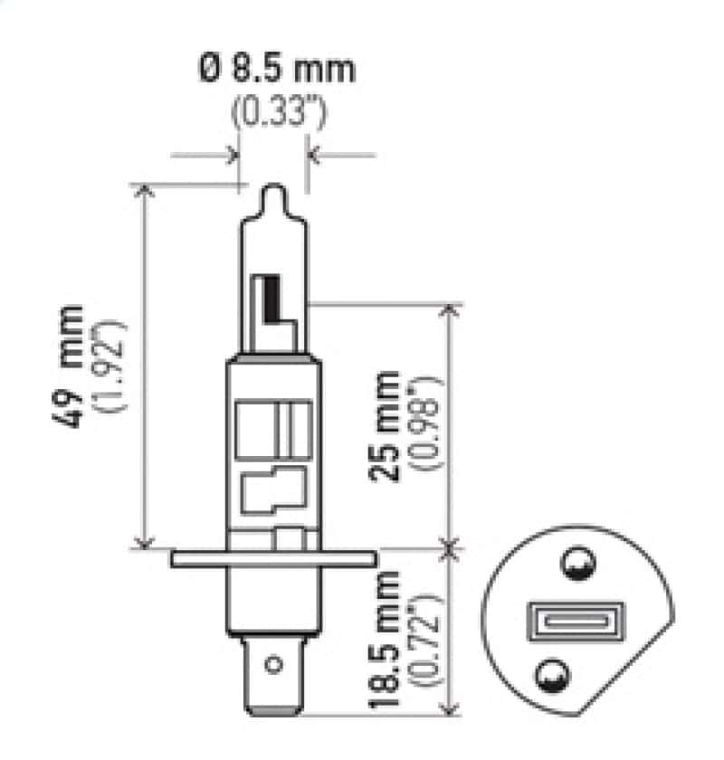 Hella — Hella Bulb H1 12V 55W P145S T25 +50 (2)
H1P50TB Halogen Bulb - view 5