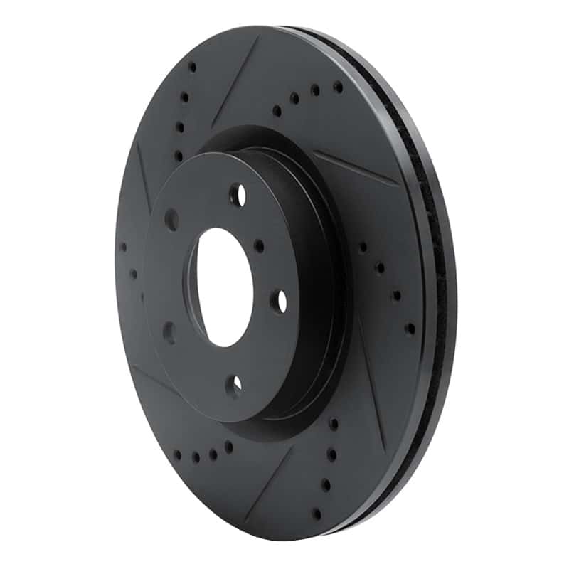 R1 Concepts — R1 03-05 Infiniti G35 Front Left Drilled & Slotted Black Brake Rotor
R1 Brake Rotor Drill - view 2