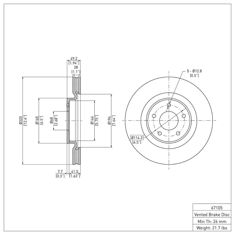 DFC — DFC 13-25 Infiniti JX35 Front GeoSPEC Coated Rotor
DFC Brake Rotor - view 6
