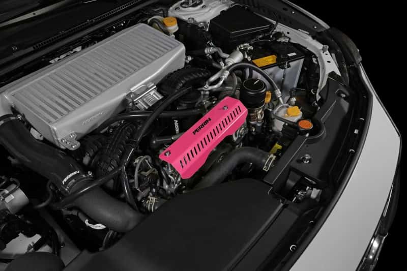 Perrin Performance — PERRIN 22-25 Subaru WRX Pulley Cover - Hyper Pink (SHORT - For Use w/PERRIN AOS) - view 5