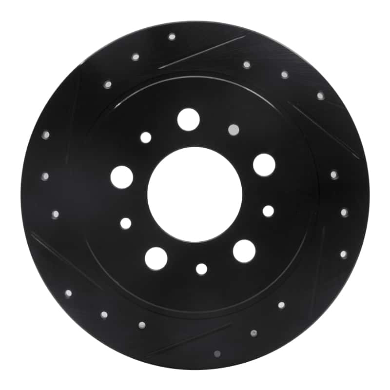 R1 Concepts — R1 95-97 Volvo 960 Rear Left Drilled & Slotted Black Brake Rotor
R1 Brake Rotor Drill - view 1