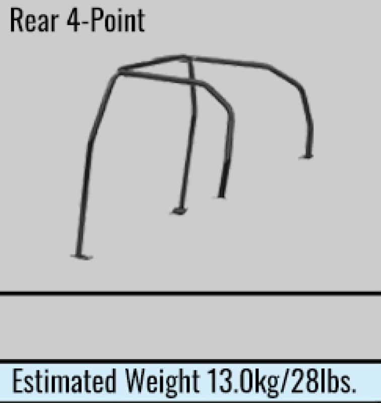 Cusco — Cusco 88-91 Honda Civic (4th Gen EF3) 4-Point 4/5 Passenger Steel Safety21 Rollcage Kit - Black - view 4